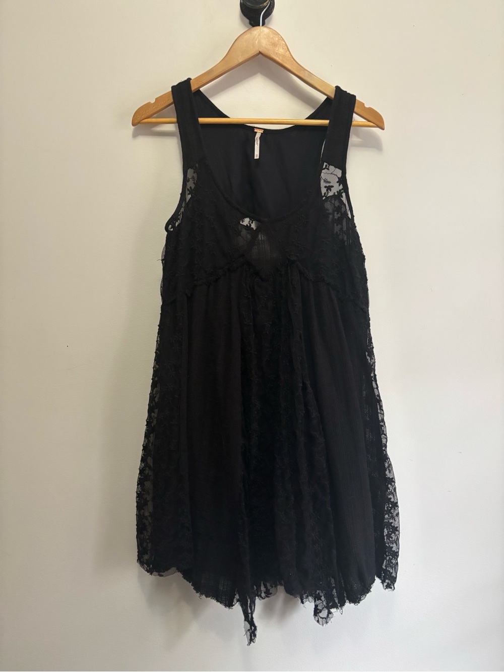 Free People Black Lace Mini Dress